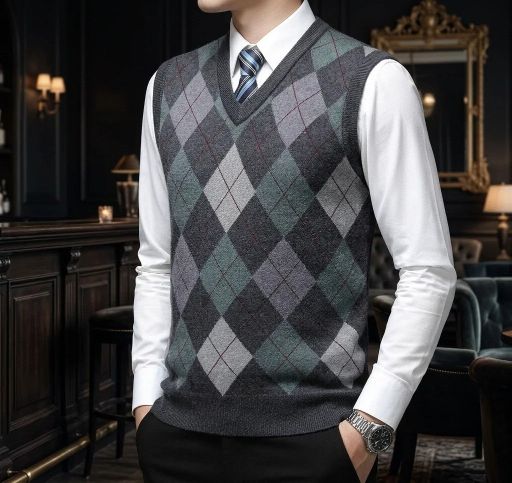 Versailles Diamond Cut Cashmere Vest
