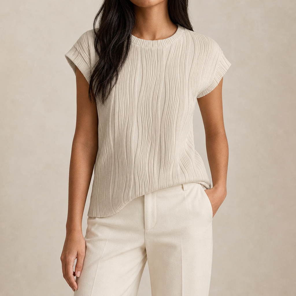 Giuliana Textured Pleated Top