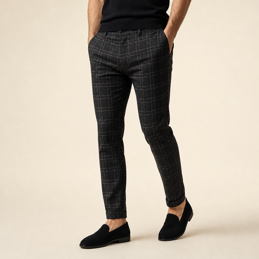 Giacomo Slim Plaid Trousers