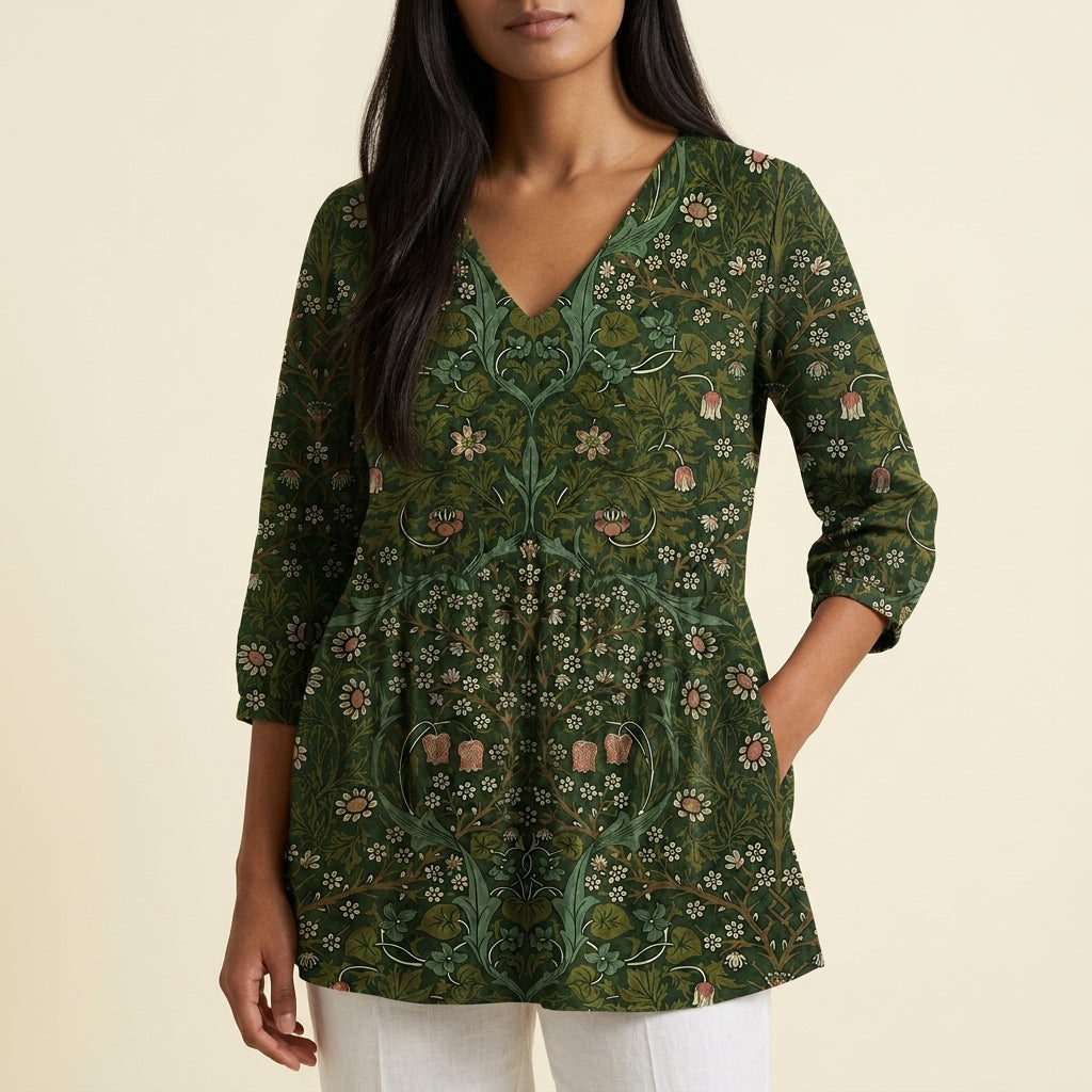 Ginevra Floral V-Neck Tunic