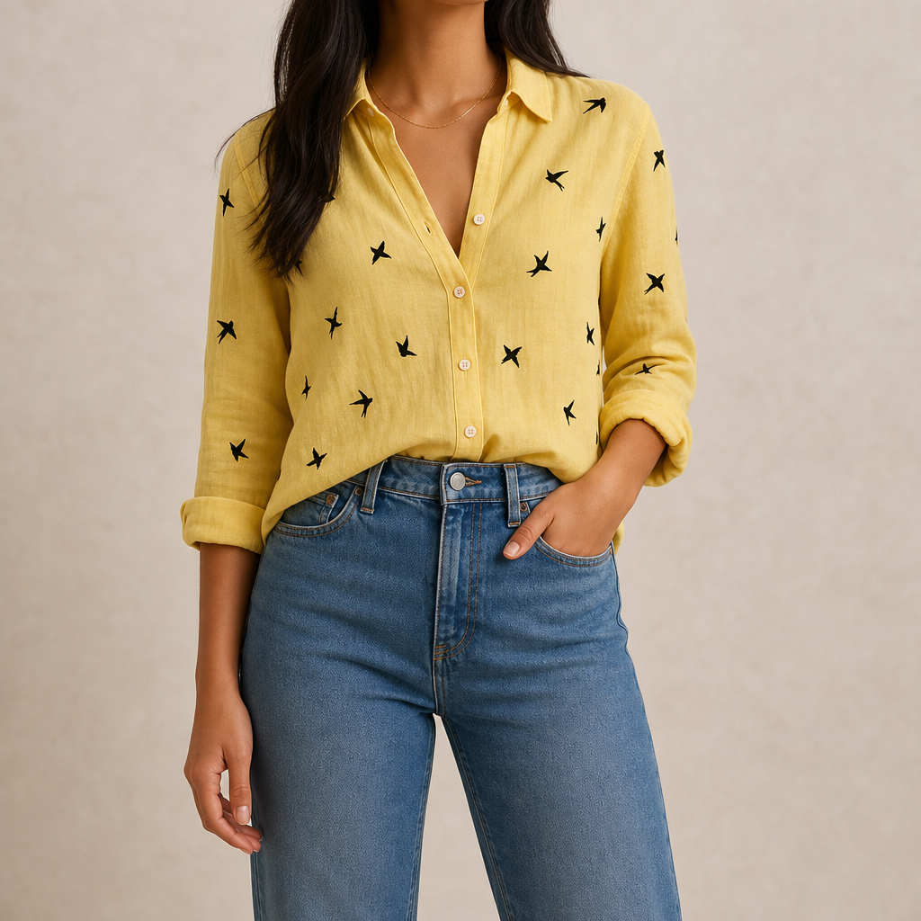 Luisa Relaxed Button-Down Blouse