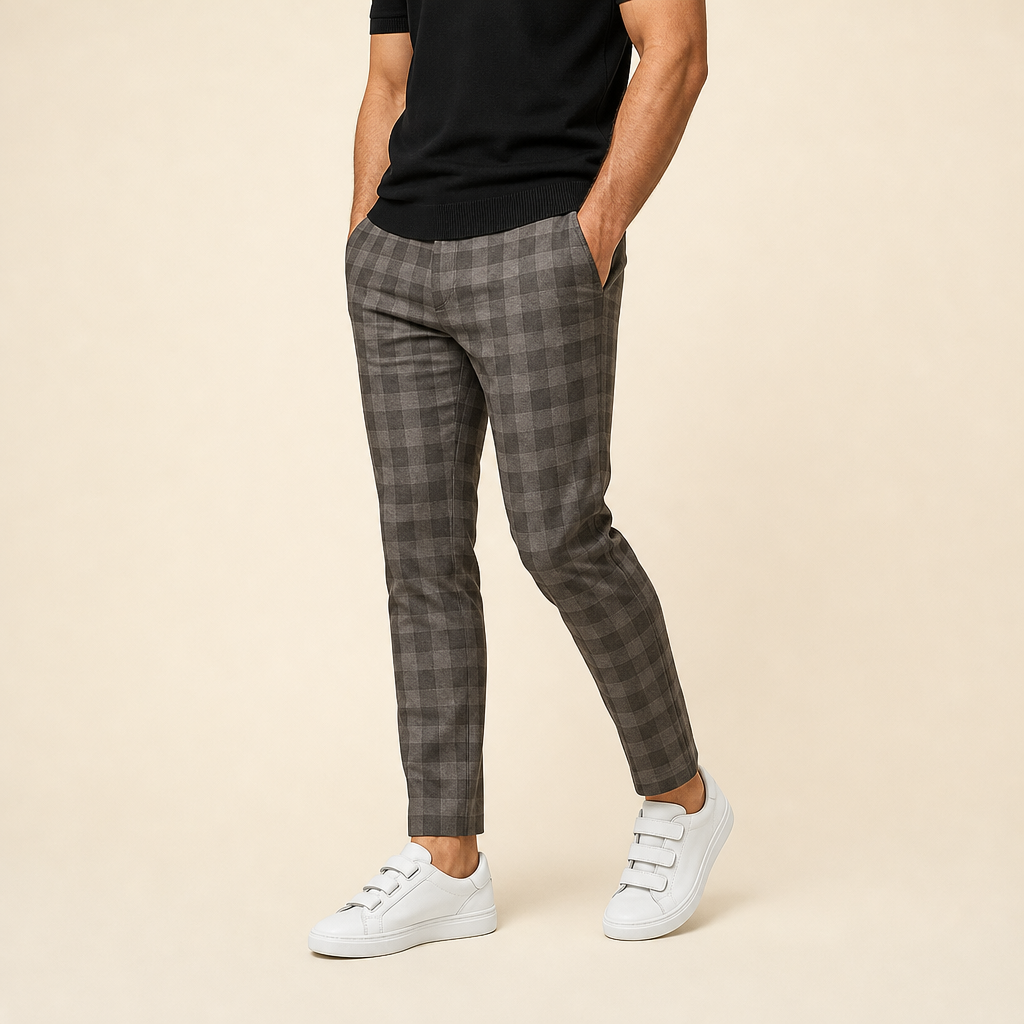 Giacomo Slim Plaid Trousers