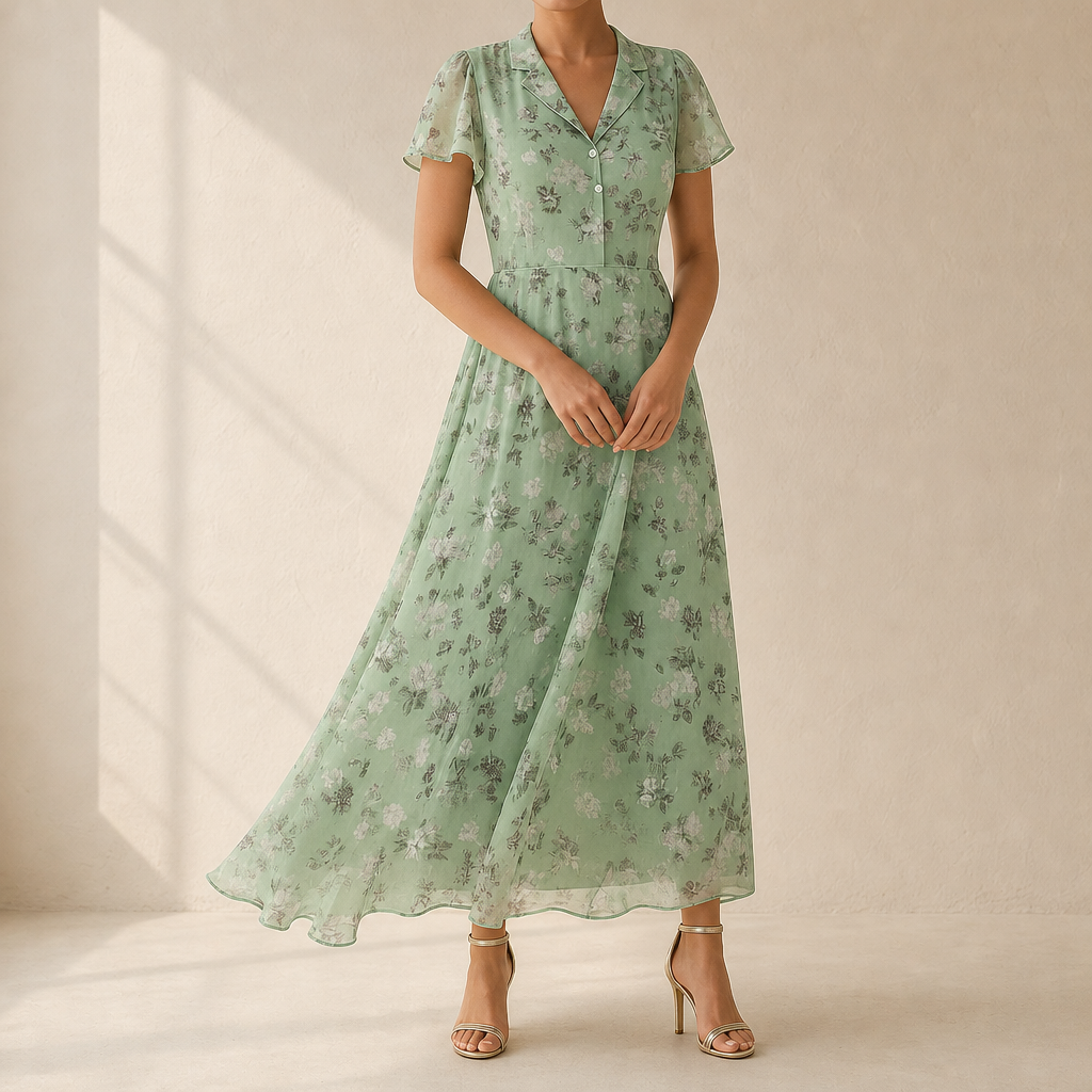Annalisa Floral Flutter Sleeve Dress