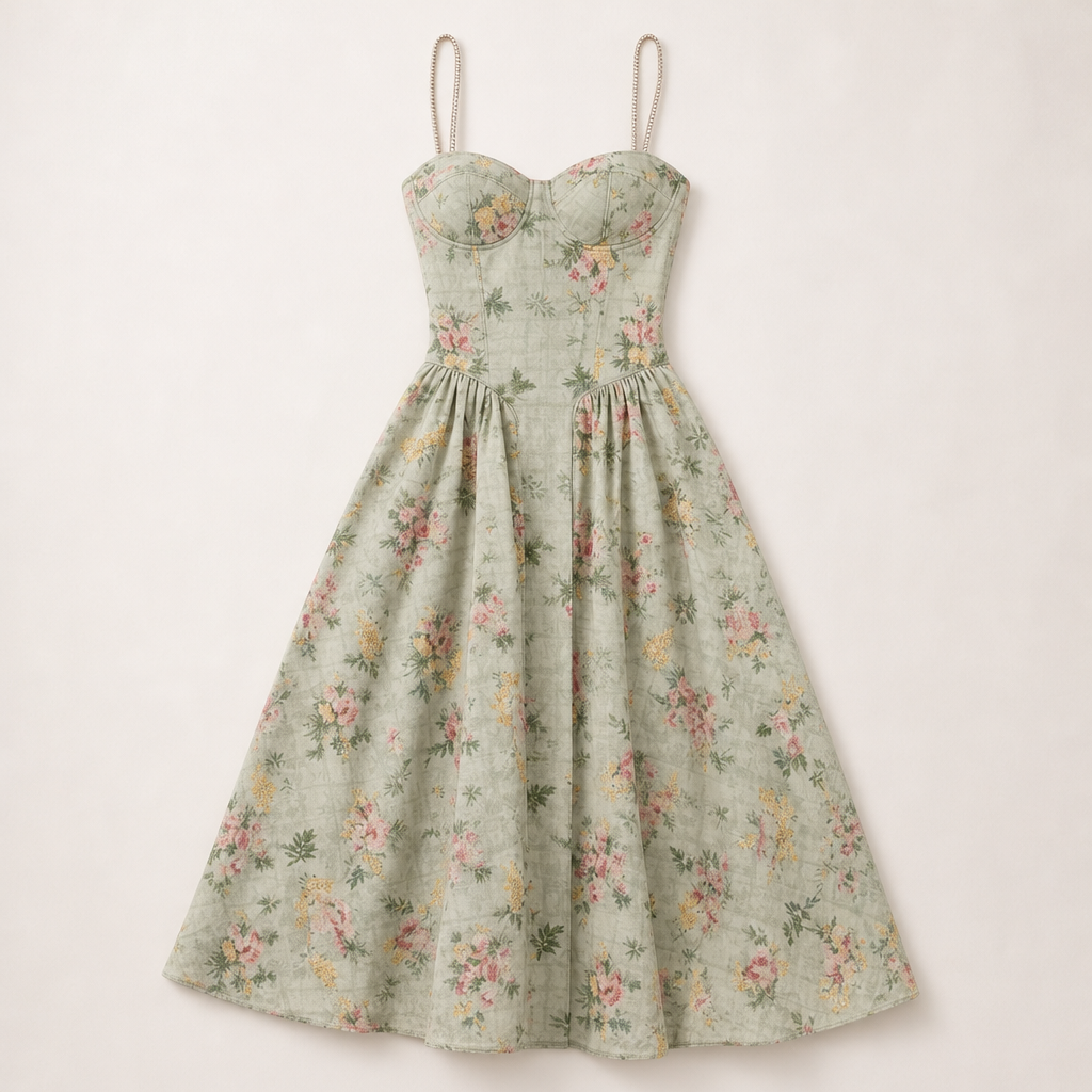 Camilla Pleated Floral Midi Dress
