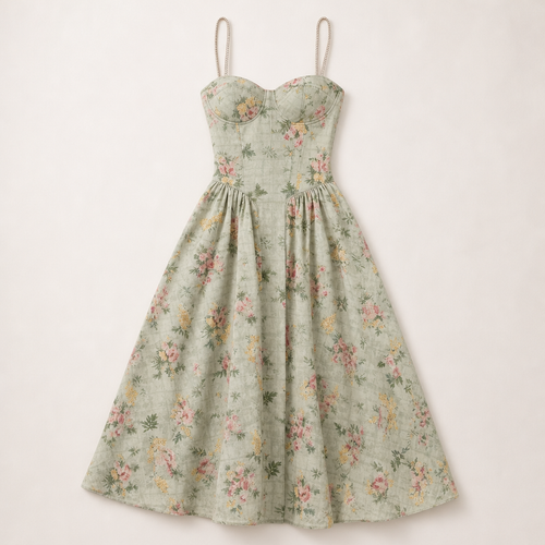 Camilla Pleated Floral Midi Dress