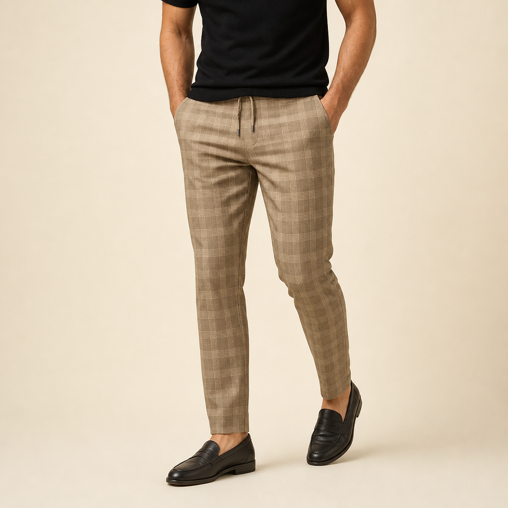 Giacomo Slim Plaid Trousers