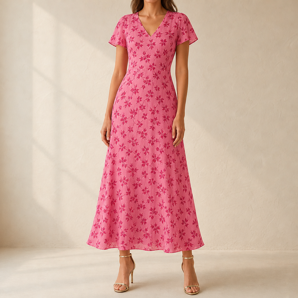 Annalisa Floral Flutter Sleeve Dress