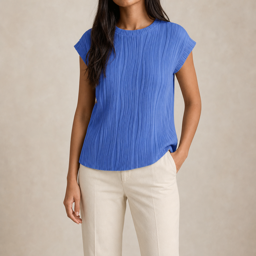 Giuliana Textured Pleated Top