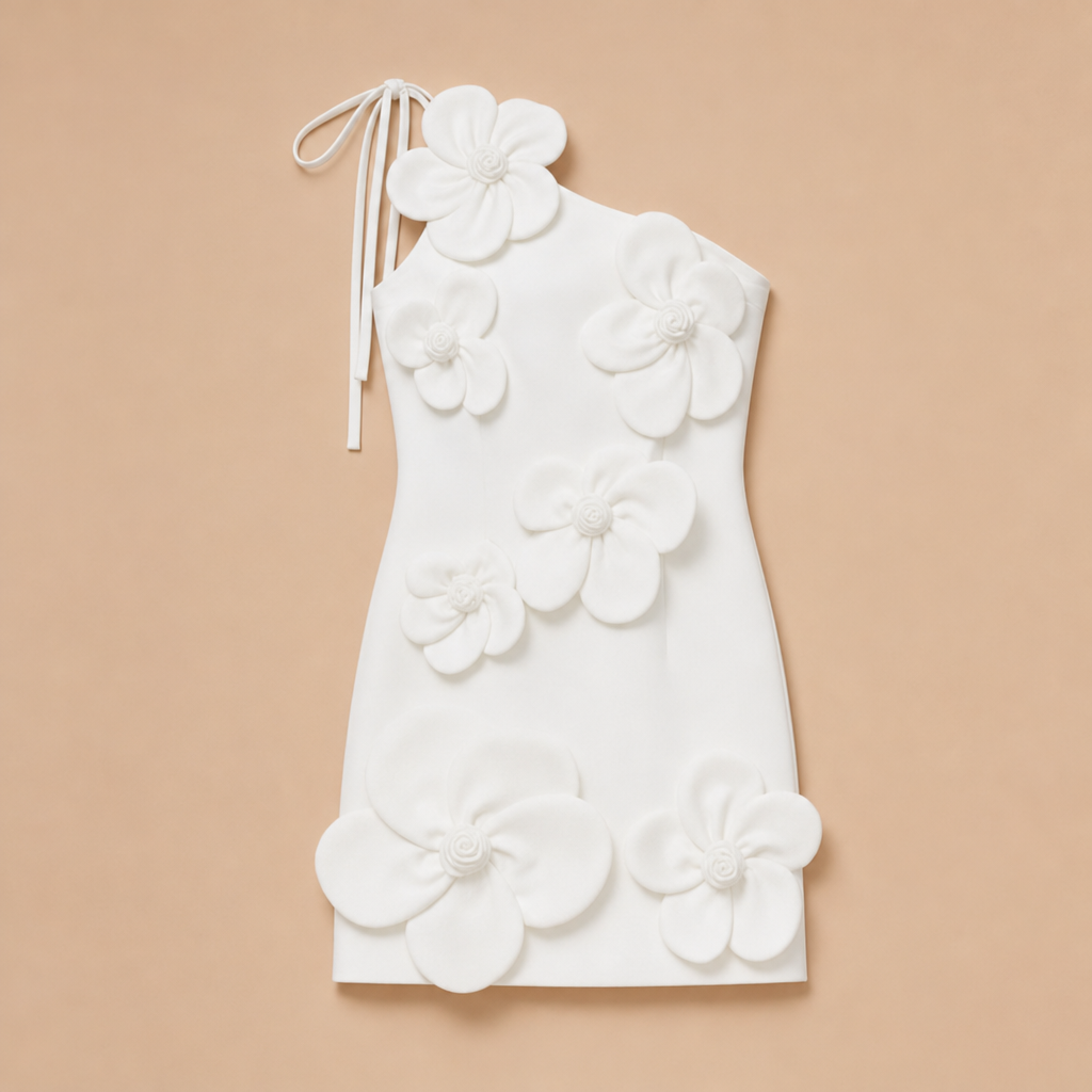 Flavia Floral Appliqué Mini Dress