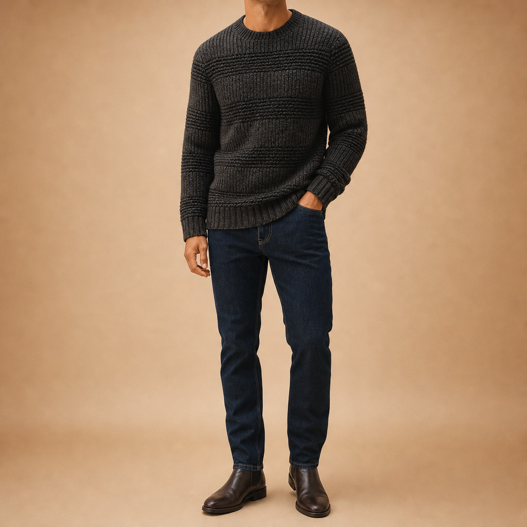 Elio Textured Knit Sweater