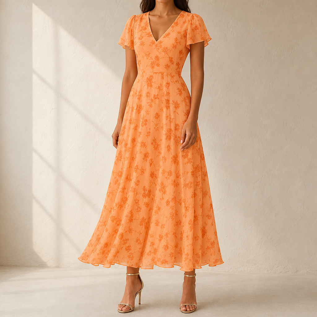 Annalisa Floral Flutter Sleeve Dress