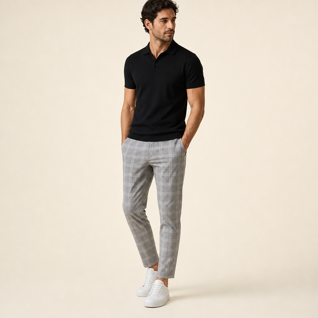 Giacomo Slim Plaid Trousers