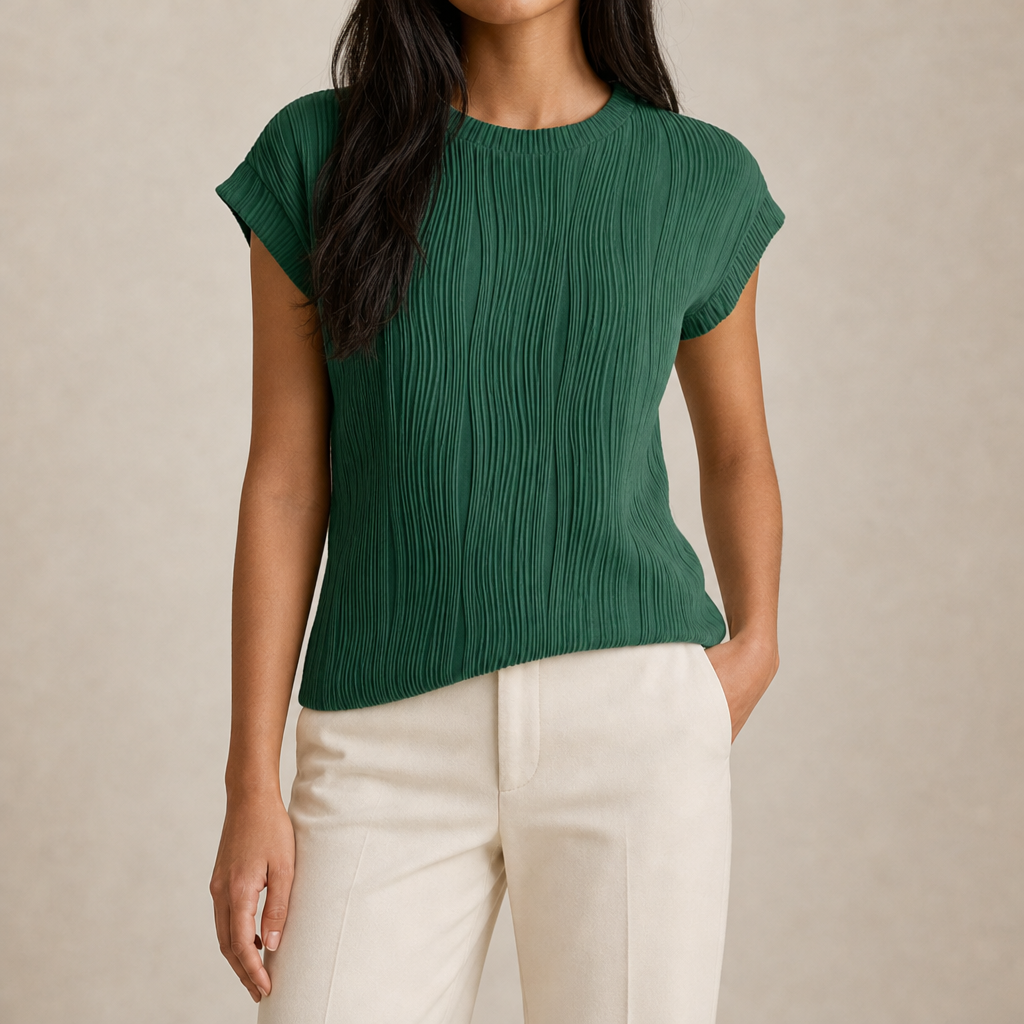 Giuliana Textured Pleated Top