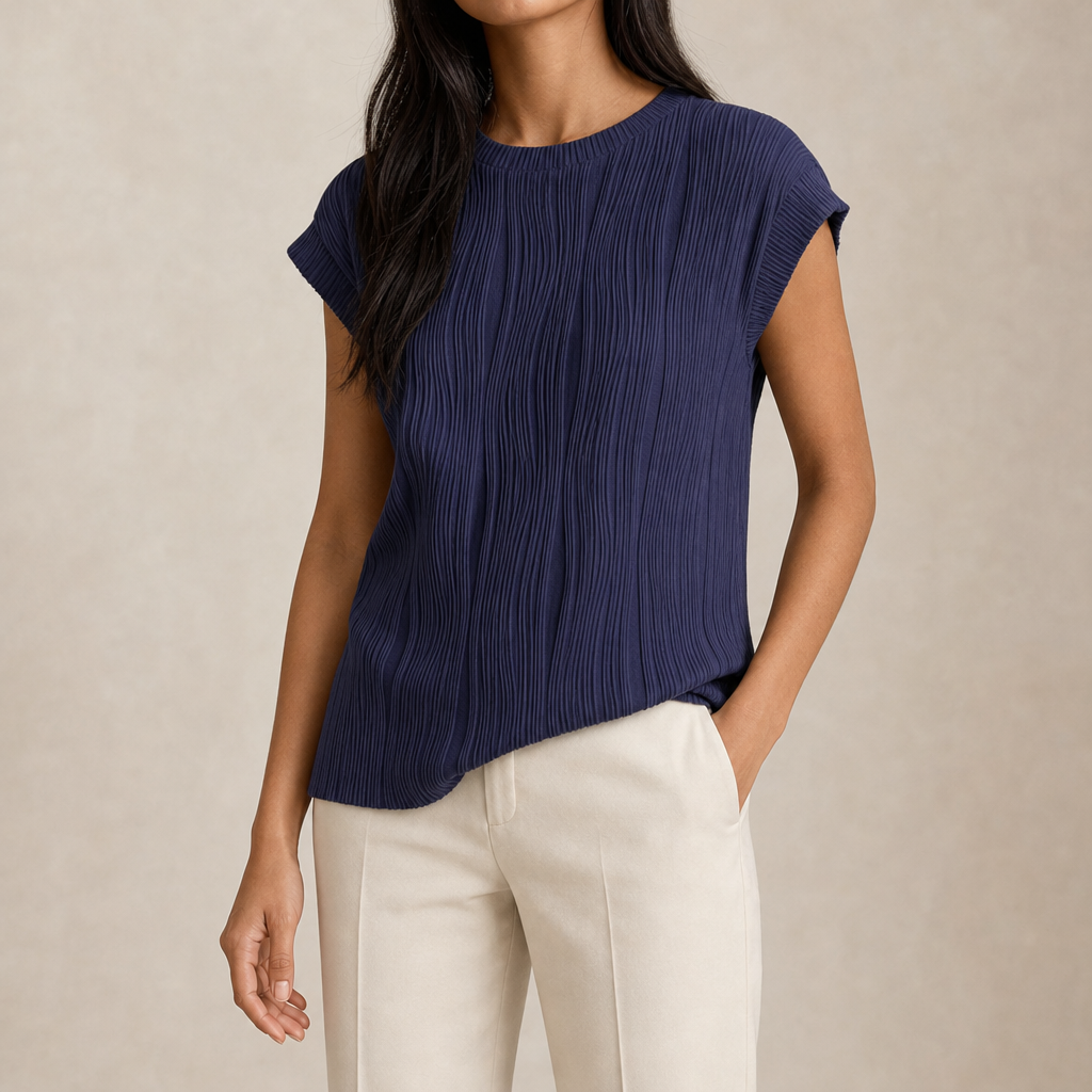 Giuliana Textured Pleated Top