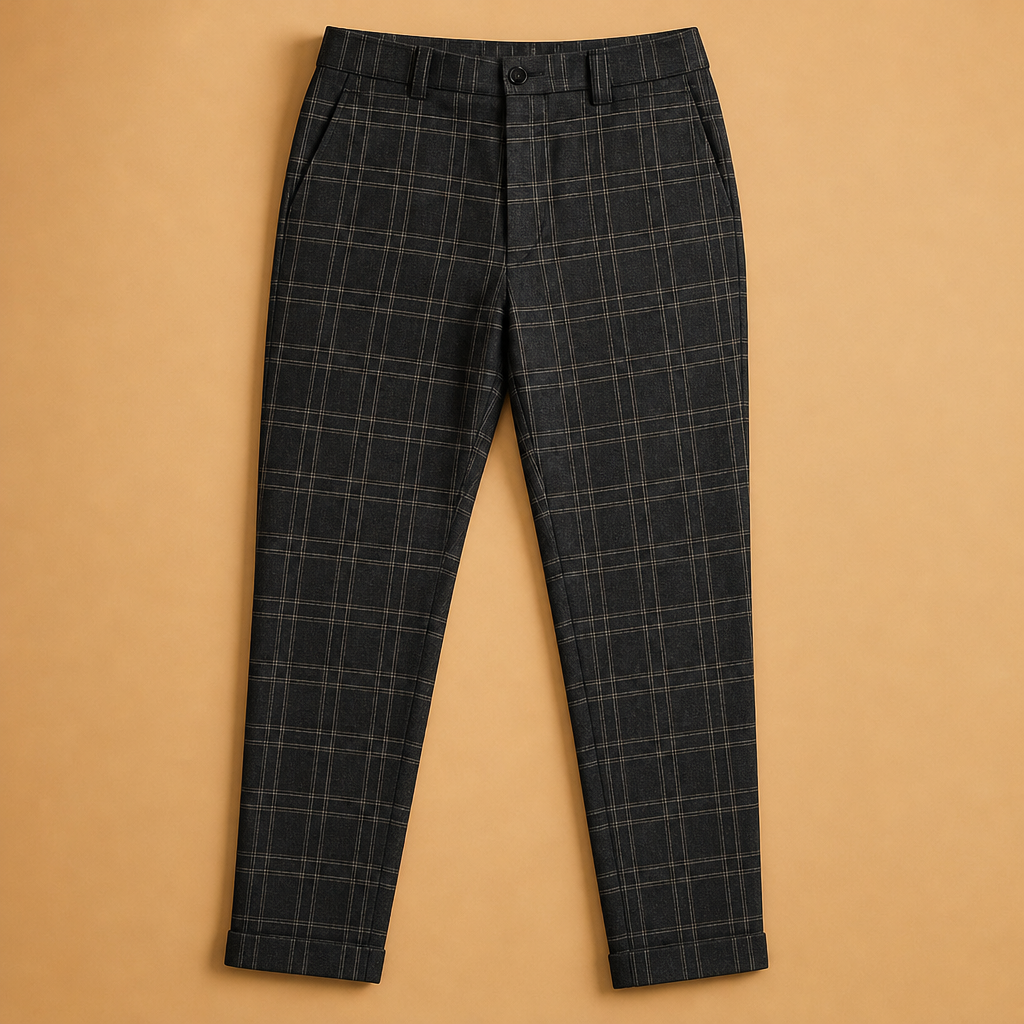 Giacomo Slim Plaid Trousers