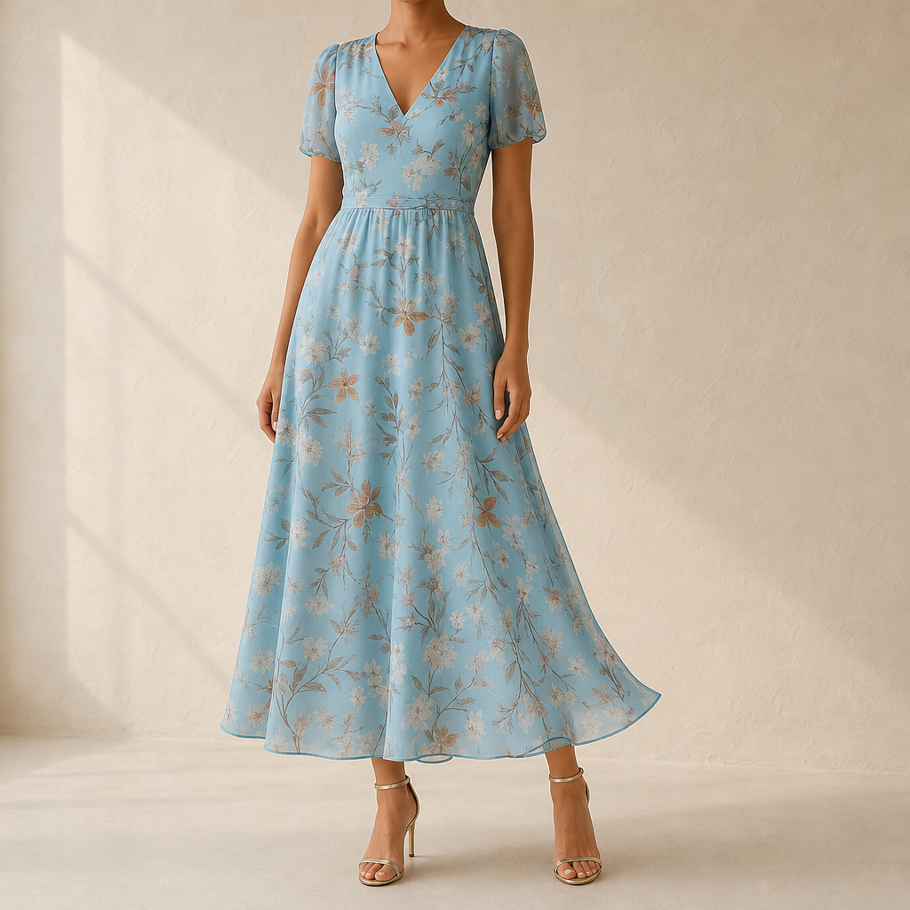 Annalisa Floral Flutter Sleeve Dress
