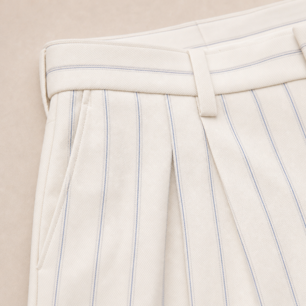 Massimo Pleated Pinstripe Trousers