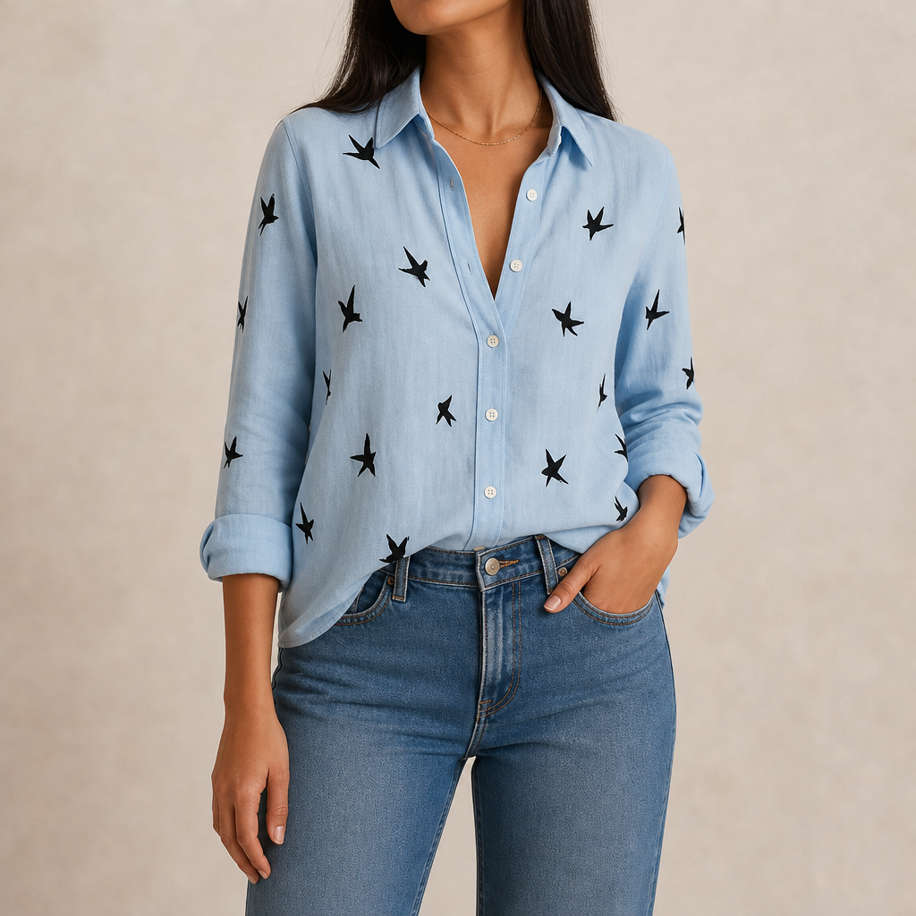 Luisa Relaxed Button-Down Blouse