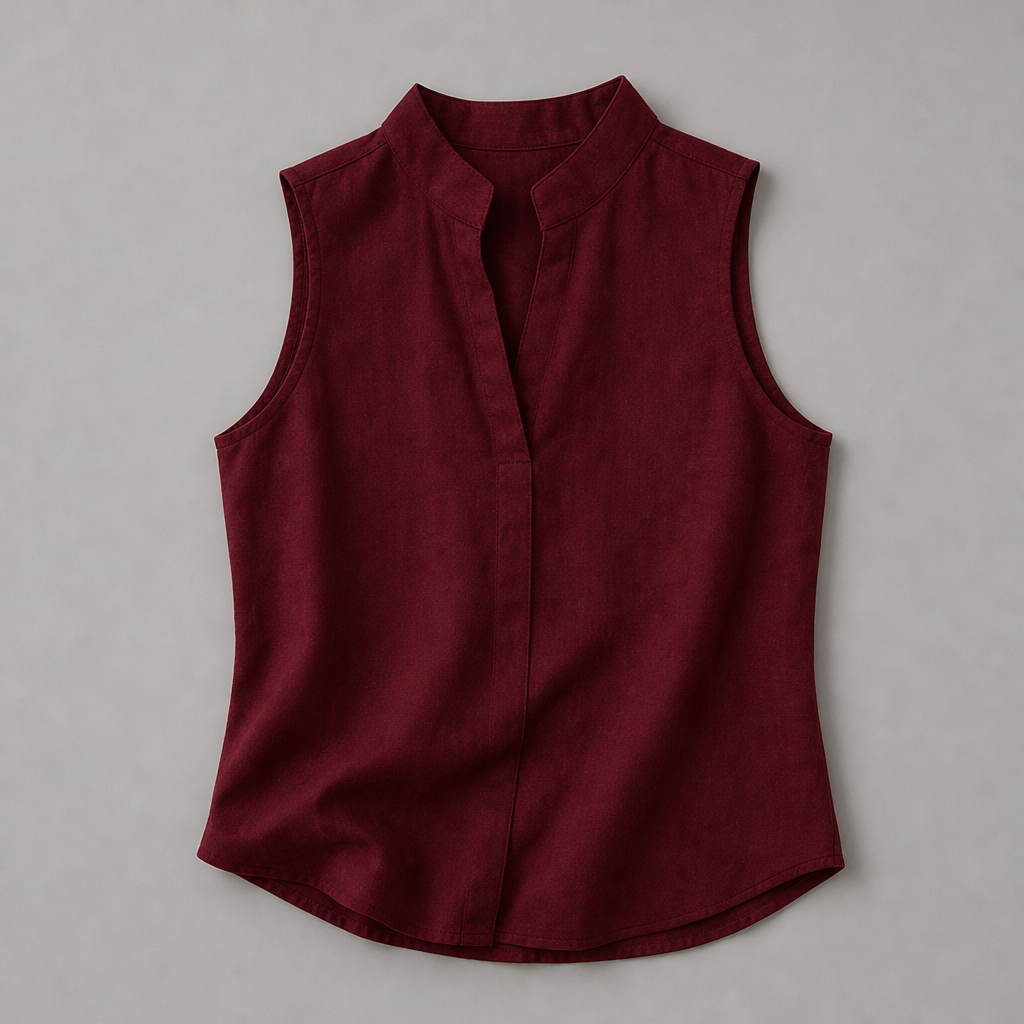 Cosima Stand Collar Sleeveless Blouse