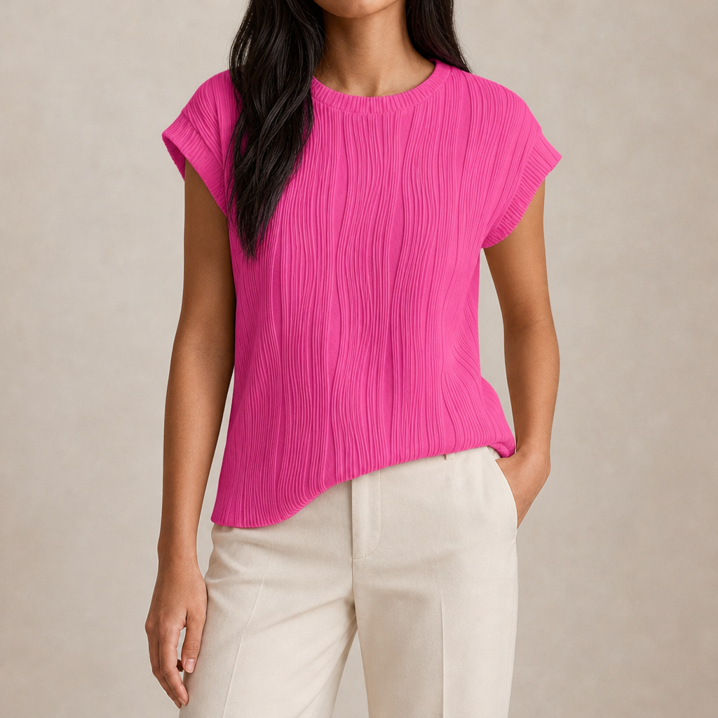 Giuliana Textured Pleated Top