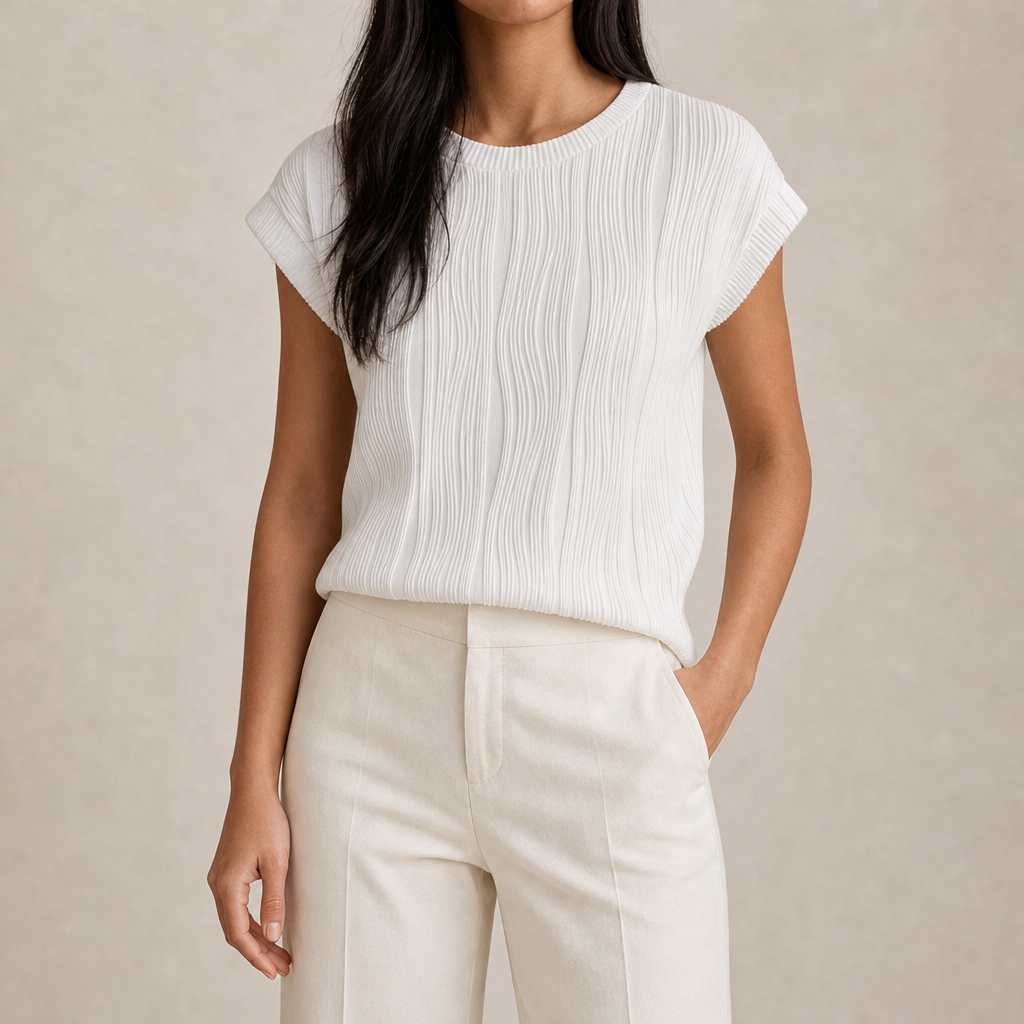 Giuliana Textured Pleated Top