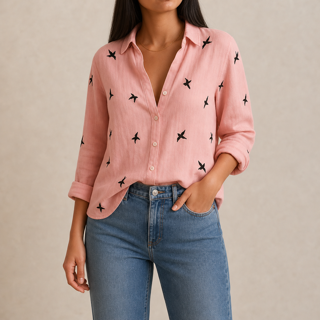 Luisa Relaxed Button-Down Blouse