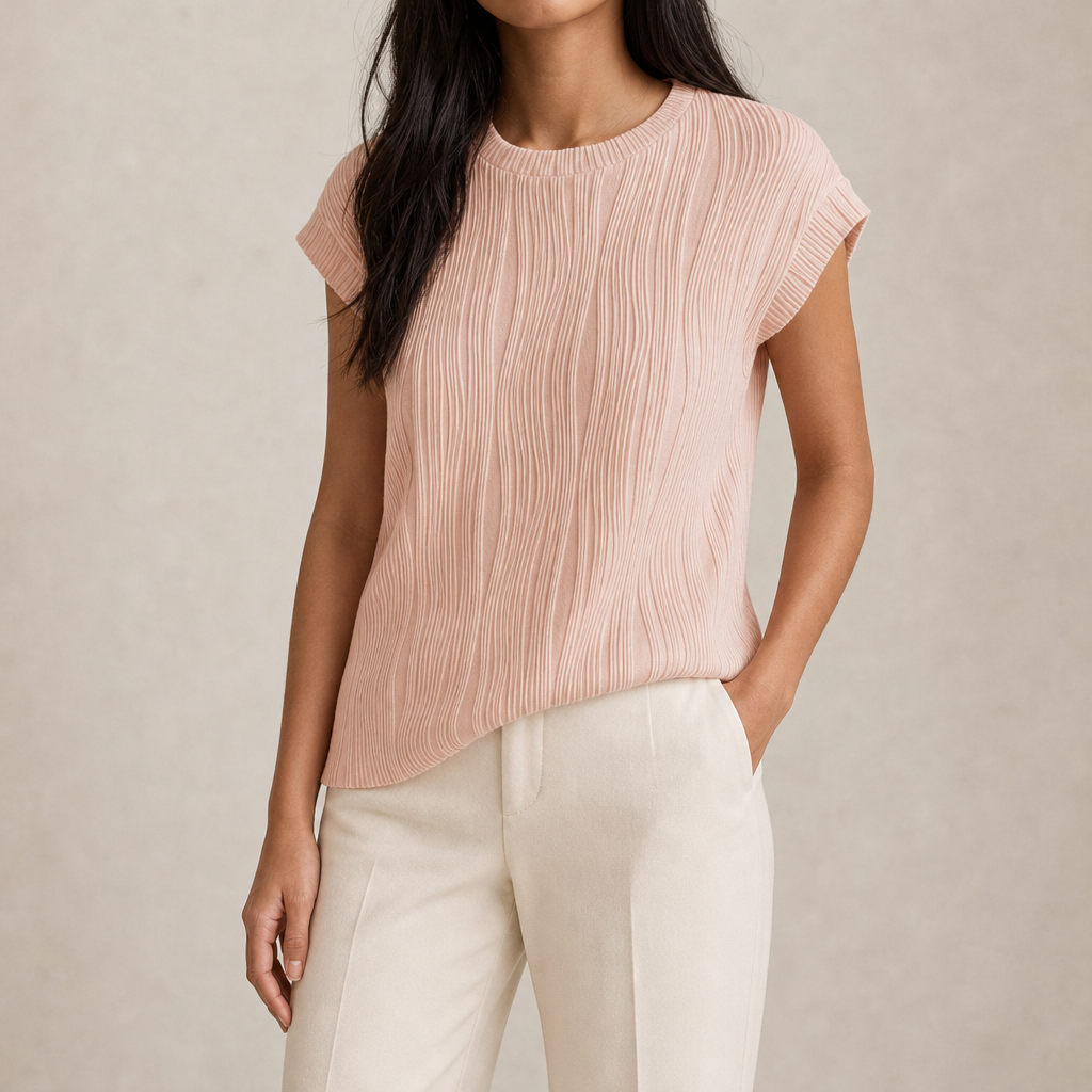 Giuliana Textured Pleated Top