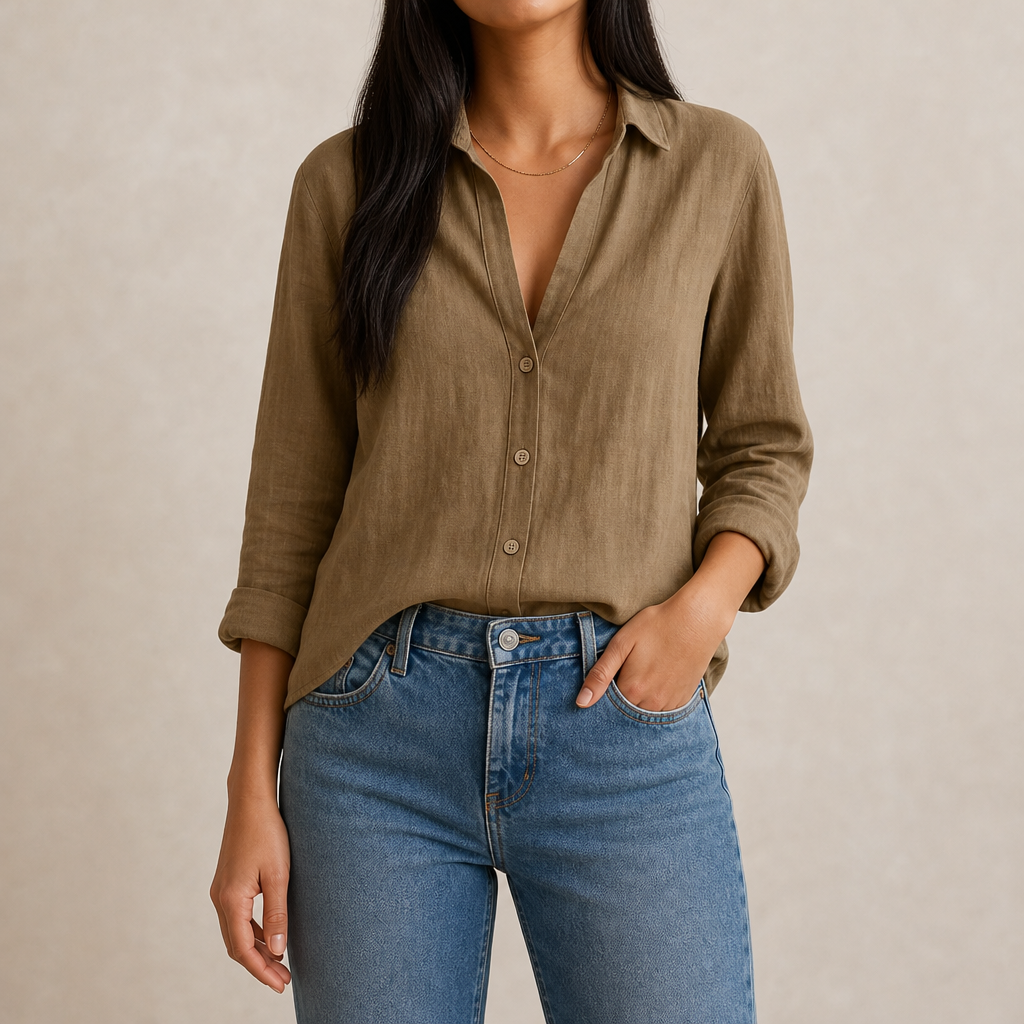 Luisa Relaxed Button-Down Blouse