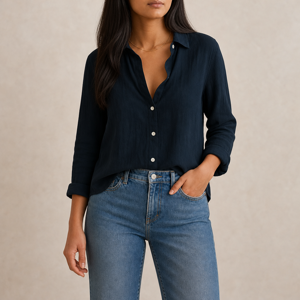 Luisa Relaxed Button-Down Blouse